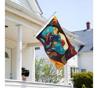 Drapeau de 0,9 x 6,1 m résistant à la décoloration pour l'extérieur - Bannière décorative abstraite colorée - Drapeau de jardin double face avec œillets en laiton - Toile de fond amusante pour pelouse