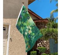 Drapeau de 0,9 x 6,1 m résistant à la décoloration pour l'extérieur - Bannière décorative abstraite - Drapeaux floraux verts saisonniers - Drapeau mural double face avec œillets en laiton - Toile de