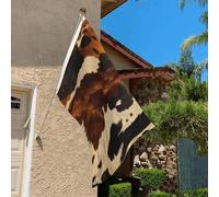 Drapeau de 0,9 x 6,1 m résistant à la décoloration pour l'extérieur - Bannière décorative abstraite en peau de vache - Drapeaux de jardin double face avec œillets en laiton - Toile de fond amusante