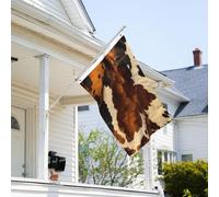 Drapeau de 0,9 x 6,1 m résistant à la décoloration pour l'extérieur - Bannière décorative abstraite en peau de vache - Drapeau de jardin double face avec œillets en laiton - Toile de fond amusante