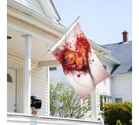 Drapeau de 0,9 x 6,1 m résistant à la décoloration pour l'extérieur - Bannière décorative abstraite en forme de cœur - Drapeau de jardin double face avec œillets en laiton - Toile de fond amusante