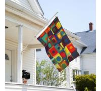 Drapeau de 0,9 x 6,1 m résistant à la décoloration pour l'extérieur - Bannière décorative - Art abstrait - Carrés de jardin - Drapeau mural double face avec œillets en laiton - Toile de fond amusante