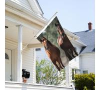 Drapeau de 0,9 x 6,1 m résistant à la décoloration pour l'extérieur - Bannière décorative avec animaux chevaux, drapeaux de jardin, drapeau mural double face avec œillets en laiton - Toile de fond