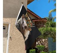 Drapeau de 0,9 x 6,1 m résistant à la décoloration pour l'extérieur Bannière décorative avec hérisson, drapeaux de jardin, drapeau mural double face avec œillets en laiton, toile de fond amusante pour