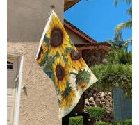 Drapeau de 0,9 x 6,1 m résistant à la décoloration pour l'extérieur - Bannière décorative avec imprimé tournesol - Drapeau de jardin double face avec œillets en laiton - Toile de fond amusante pour