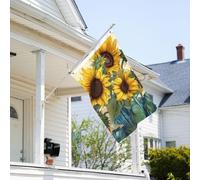 Drapeau de 0,9 x 6,1 m résistant à la décoloration pour l'extérieur - Bannière décorative avec imprimé tournesol - Drapeau de jardin double face avec œillets en laiton - Toile de fond amusante pour