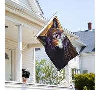 Drapeau de 0,9 x 6,1 m résistant à la décoloration pour l'extérieur - Bannière décorative avec loups et attrape-rêves, drapeaux de jardin, drapeau mural double face avec œillets en laiton - Toile de