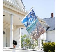 Drapeau de 0,9 x 6,1 m résistant à la décoloration pour l'extérieur - Bannière décorative - Beau nuage, plage, jardin, drapeau mural double face avec œillets en laiton - Toile de fond amusante pour