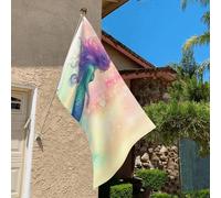 Drapeau de 0,9 x 6,1 m résistant à la décoloration pour l'extérieur - Bannière décorative - Belle queue de sirène - Drapeau de jardin double face avec œillets en laiton - Toile de fond amusante pour