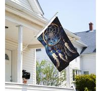 Drapeau de 0,9 x 6,1 m résistant à la décoloration pour l'extérieur - Bannière décorative blanche - Attrape-rêves fantaisie - Drapeaux de jardin double face avec œillets en laiton - Toile de fond