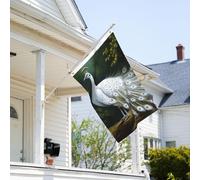 Drapeau de 0,9 x 6,1 m résistant à la décoloration pour l'extérieur - Bannière décorative blanche - Drapeau de jardin double face avec œillets en laiton - Toile de fond amusante pour pelouse, porche