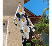 Drapeau de 0,9 x 6,1 m résistant à la décoloration pour l'extérieur - Bannière décorative blanche - Drapeau de jardin double face avec œillets en laiton - Toile de fond amusante pour pelouse, porche