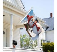 Drapeau de 0,9 x 6,1 m résistant à la décoloration pour l'extérieur - Bannière décorative - Bonhomme de neige - Drapeau de jardin double face avec œillets en laiton - Toile de fond amusante pour