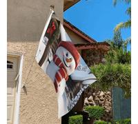 Drapeau de 0,9 x 6,1 m résistant à la décoloration pour l'extérieur - Bannière décorative - Bonhomme de neige - Drapeau de jardin double face avec œillets en laiton - Toile de fond amusante pour