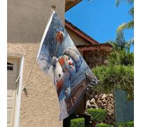 Drapeau de 0,9 x 6,1 m résistant à la décoloration pour l'extérieur - Bannière décorative - Bonhomme de neige - Drapeau de jardin double face avec œillets en laiton - Toile de fond amusante pour