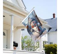 Drapeau de 0,9 x 6,1 m résistant à la décoloration pour l'extérieur - Bannière décorative - Bonhomme de neige - Drapeau de jardin double face avec œillets en laiton - Toile de fond amusante pour