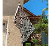 Drapeau de 0,9 x 6,1 m résistant à la décoloration pour l'extérieur - Bannière décorative - Calendrier maya - Drapeaux de jardin de la fin du monde - Drapeau mural double face avec œillets en laiton