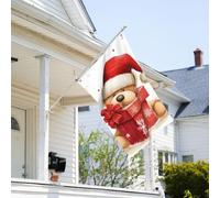 Drapeau de 0,9 x 6,1 m résistant à la décoloration pour l'extérieur - Bannière décorative - Chapeau de Père Noël - Drapeaux de jardin double face avec œillets en laiton - Toile de fond amusante pour