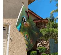 Drapeau de 0,9 x 6,1 m résistant à la décoloration pour l'extérieur - Bannière décorative colorée - Drapeau de jardin double face avec œillets en laiton - Toile de fond amusante pour pelouse, porche