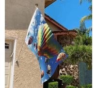Drapeau de 0,9 x 6,1 m résistant à la décoloration pour l'extérieur - Bannière décorative colorée - Drapeaux de jardin - Drapeau mural double face avec œillets en laiton - Toile de fond amusante pour