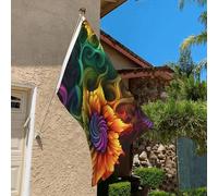 Drapeau de 0,9 x 6,1 m résistant à la décoloration pour l'extérieur - Bannière décorative colorée - Drapeau de jardin double face avec œillets en laiton - Toile de fond amusante pour pelouse, porche