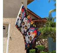 Drapeau de 0,9 x 6,1 m résistant à la décoloration pour l'extérieur - Bannière décorative colorée - Drapeaux de jardin double face avec œillets en laiton - Toile de fond amusante pour pelouse, porche