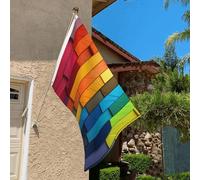 Drapeau de 0,9 x 6,1 m résistant à la décoloration pour l'extérieur - Bannière décorative colorée - Drapeaux de jardin double face avec œillets en laiton - Toile de fond amusante pour pelouse, porche