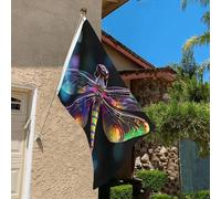 Drapeau de 0,9 x 6,1 m résistant à la décoloration pour l'extérieur - Bannière décorative colorée - Drapeau de jardin double face avec œillets en laiton - Toile de fond amusante pour pelouse, porche