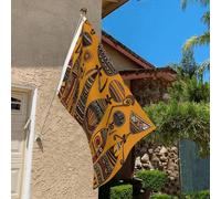 Drapeau de 0,9 x 6,1 m résistant à la décoloration pour l'extérieur - Bannière décorative créative de culture africaine - Drapeaux de jardin double face avec œillets en laiton - Toile de fond amusante