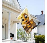 Drapeau de 0,9 x 6,1 m résistant à la décoloration pour l'extérieur - Bannière décorative d'abeille - Drapeaux de jardin double face avec œillets en laiton - Toile de fond amusante pour pelouse