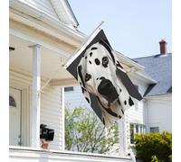 Drapeau de 0,9 x 6,1 m résistant à la décoloration pour l'extérieur - Bannière décorative dalmatienne double face avec œillets en laiton - Toile de fond amusante pour pelouse, porche