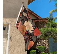 Drapeau de 0,9 x 6,1 m résistant à la décoloration pour l'extérieur - Bannière décorative d'automne - Beau drapeau floral - Drapeau mural double face avec œillets en laiton - Toile de fond amusante