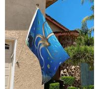 Drapeau de 0,9 x 6,1 m résistant à la décoloration pour l'extérieur - Bannière décorative de biologie marine - Drapeau de jardin double face avec œillets en laiton - Toile de fond amusante pour