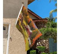 Drapeau de 0,9 x 6,1 m résistant à la décoloration pour l'extérieur - Bannière décorative de campagne - Drapeau de jardin double face avec œillets en laiton - Toile de fond amusante pour pelouse