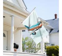 Drapeau de 0,9 x 6,1 m résistant à la décoloration pour l'extérieur - Bannière décorative de dessin animé avion, drapeau de jardin, drapeau mural double face avec œillets en laiton - Toile de fond