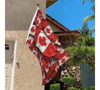 Drapeau de 0,9 x 6,1 m résistant à la décoloration pour l'extérieur - Bannière décorative - Drapeau canadien - Drapeau de jardin double face avec œillets en laiton - Toile de fond amusante pour