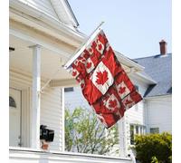 Drapeau de 0,9 x 6,1 m résistant à la décoloration pour l'extérieur - Bannière décorative - Drapeau canadien - Drapeau de jardin double face avec œillets en laiton - Toile de fond amusante pour