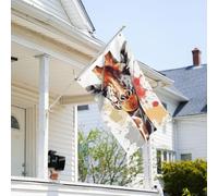 Drapeau de 0,9 x 6,1 m résistant à la décoloration pour l'extérieur - Bannière décorative élégante en forme d'animal aquarelle girafe - Drapeau de jardin double face avec œillets en laiton - Toile de