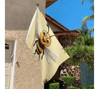 Drapeau de 0,9 x 6,1 m résistant à la décoloration pour l'extérieur - Bannière décorative en forme d'abeille - Drapeau de jardin double face avec œillets en laiton - Toile de fond amusante pour
