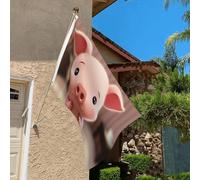 Drapeau de 0,9 x 6,1 m résistant à la décoloration pour l'extérieur - Bannière décorative en forme d'animal mignon - Drapeau de jardin double face avec œillets en laiton - Toile de fond amusante pour