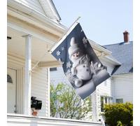 Drapeau de 0,9 x 6,1 m résistant à la décoloration pour l'extérieur - Bannière décorative en forme de bonhomme de neige, étoiles et flocons de neige - Drapeau de jardin double face avec œillets en