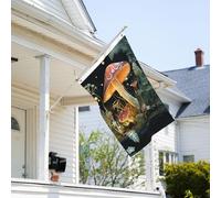 Drapeau de 0,9 x 6,1 m résistant à la décoloration pour l'extérieur - Bannière décorative en forme de papillon et champignon - Drapeau mural double face avec œillets en laiton - Toile de fond amusante