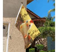 Drapeau de 0,9 x 6,1 m résistant à la décoloration pour l'extérieur - Bannière décorative en forme de poule - Drapeau de jardin double face avec œillets en laiton - Toile de fond amusante pour pelouse