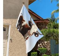 Drapeau de 0,9 x 6,1 m résistant à la décoloration pour l'extérieur - Bannière décorative en forme de vache - Drapeaux de jardin double face avec œillets en laiton - Toile de fond amusante pour