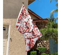 Drapeau de 0,9 x 6,1 m résistant à la décoloration pour l'extérieur - Bannière décorative en sucre d'orge - Drapeaux de jardin double face avec œillets en laiton - Toile de fond amusante pour pelouse