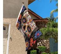 Drapeau de 0,9 x 6,1 m résistant à la décoloration pour l'extérieur - Bannière décorative en sucre - Drapeaux de jardin double face avec œillets en laiton - Toile de fond amusante pour pelouse, porche