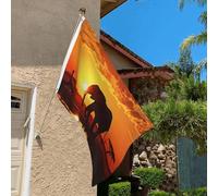 Drapeau de 0,9 x 6,1 m résistant à la décoloration pour l'extérieur - Bannière décorative - Images d'éléphant - Drapeaux de jardin double face avec œillets en laiton - Toile de fond amusante pour