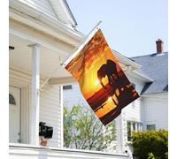 Drapeau de 0,9 x 6,1 m résistant à la décoloration pour l'extérieur - Bannière décorative - Images d'éléphant - Drapeaux de jardin double face avec œillets en laiton - Toile de fond amusante pour