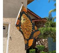 Drapeau de 0,9 x 6,1 m résistant à la décoloration pour l'extérieur - Bannière décorative - Joli hérisson - Drapeau de jardin double face avec œillets en laiton - Toile de fond amusante pour pelouse