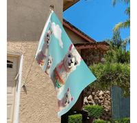 Drapeau de 0,9 x 6,1 m résistant à la décoloration pour l'extérieur - Bannière décorative - Joli lama - Drapeaux de jardin double face avec œillets en laiton - Toile de fond amusante pour pelouse